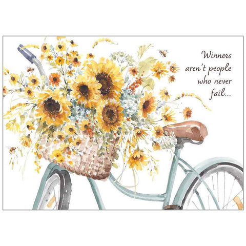 Sunflower Bike Basket Friendship Encouragement Card