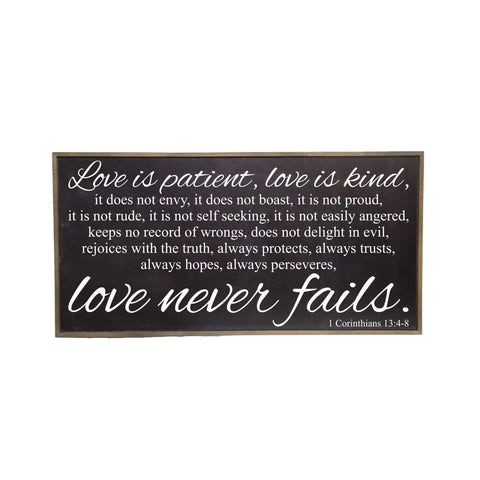 Love Is Patient Love Is Kind Farmhouse Sign - Courtyard Style