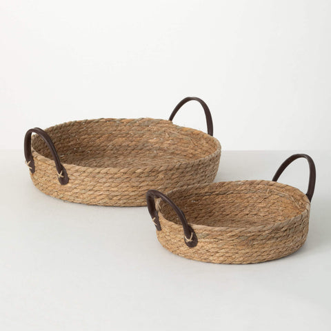 Woven Wicker Tray - Courtyard Style