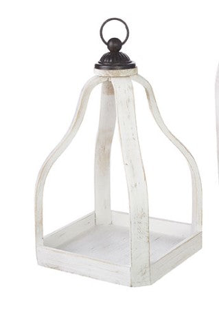 White Open Face Lantern - Courtyard Style