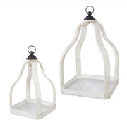 White Open Face Lantern - Courtyard Style